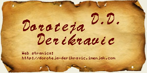 Doroteja Derikravić vizit kartica